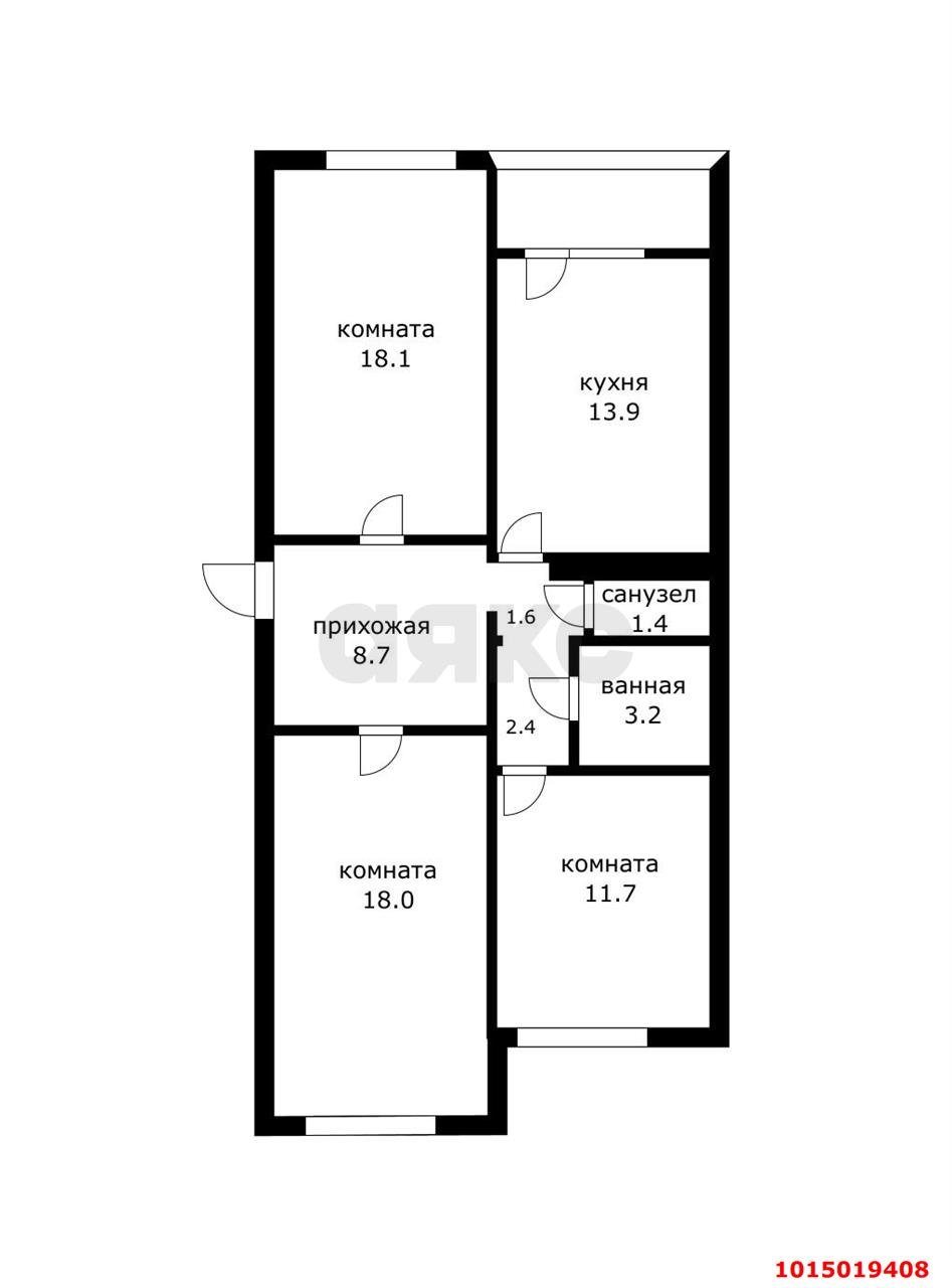 Фото №15: 3-комнатная квартира 80 м² - Краснодар, Московский, ул. имени Николая Семеновича Котлярова, 19