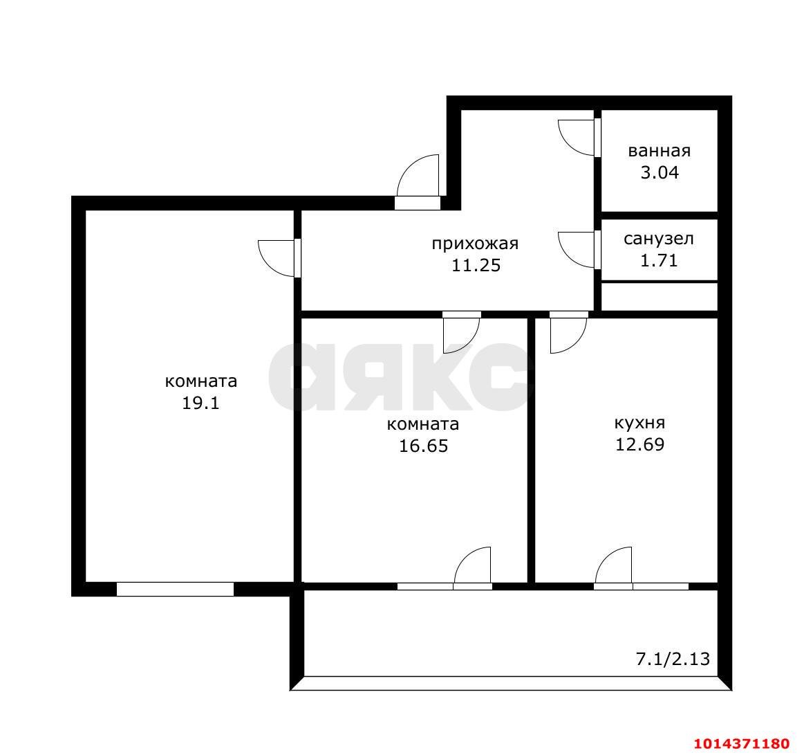 Фото №6: 2-комнатная квартира 66 м² - Краснодар, Музыкальный, ул. имени Сергея Есенина, 110к2