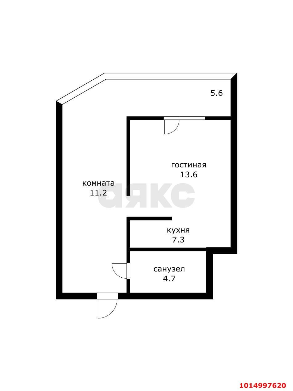 Фото №4: 1-комнатная квартира 41 м² - Краснодар, жилой комплекс Дружный, ул. Адмирала Серебрякова, 3к2