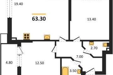 Фото №1: 2-комнатная квартира 63 м² - Краснодар, мкр. Прикубанский внутригородской округ, 