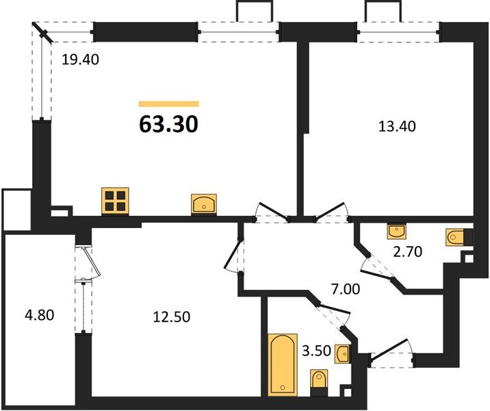 Фото №1: 2-комнатная квартира 63 м² - Краснодар, Парк Победы, мкр. Прикубанский внутригородской округ