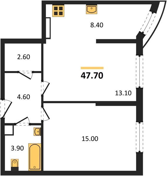 Фото №1: 2-комнатная квартира 47 м² - Краснодар, жилой комплекс Самолёт-6, мкр. Прикубанский внутригородской округ