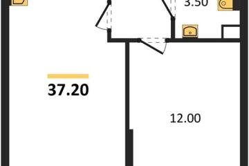 Фото №1: 1-комнатная квартира 37 м² - Краснодар, мкр. жилой комплекс Самолёт-6, 