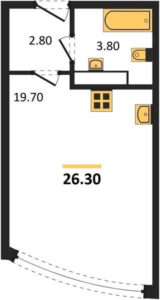 Фото №1: Студия 26 м² - Краснодар, Прикубанский внутригородской округ, мкр. жилой комплекс Самолёт-6