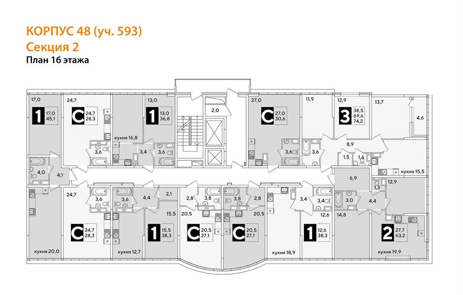 Фото №8: 2-комнатная квартира 63 м² - Краснодар, Прикубанский внутригородской округ, мкр. жилой комплекс Самолёт-6