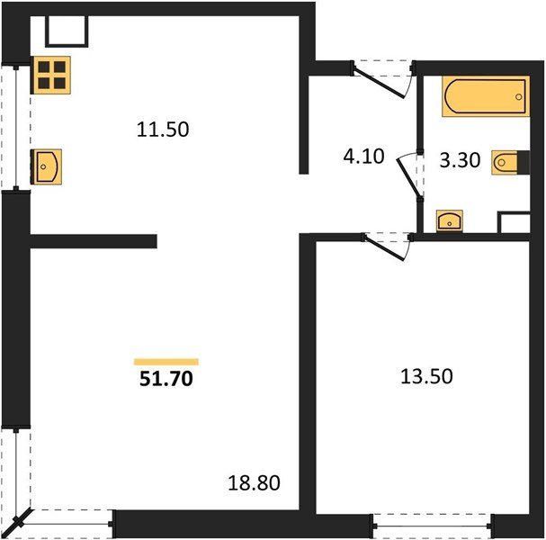 Фото №1: 2-комнатная квартира 52 м² - Краснодар, Прикубанский внутригородской округ, мкр. жилой комплекс Самолёт-6