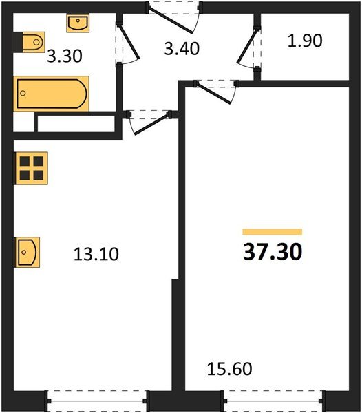 Фото №1: 1-комнатная квартира 37 м² - Краснодар, Прикубанский внутригородской округ, мкр. жилой комплекс Самолёт-6