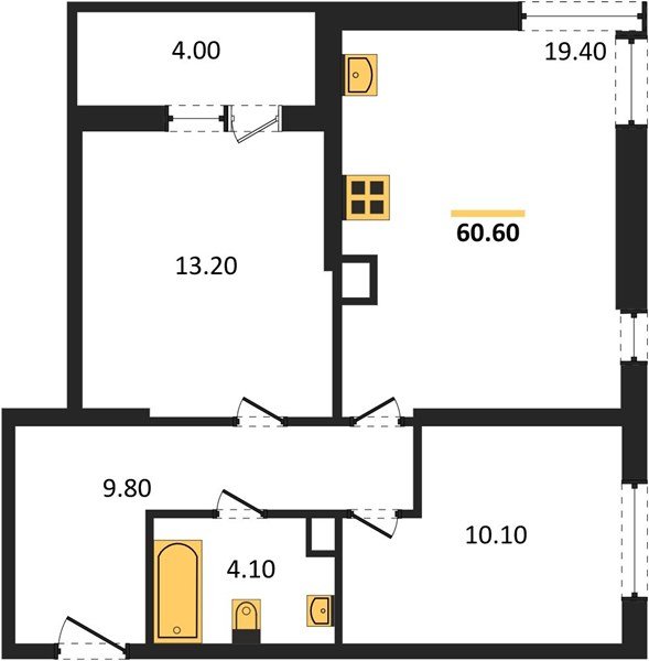 Фото №1: 2-комнатная квартира 60 м² - Краснодар, Прикубанский внутригородской округ, мкр. жилой комплекс Самолёт-6