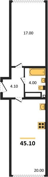 Фото №1: 1-комнатная квартира 45 м² - Краснодар, жилой комплекс Самолёт-6