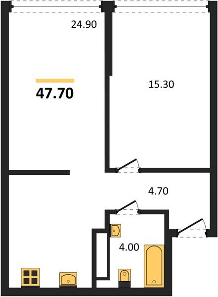 Фото №1: 1-комнатная квартира 47 м² - Краснодар, Догма Парк, мкр. Прикубанский внутригородской округ, ул. Марины Цветаевой, 34