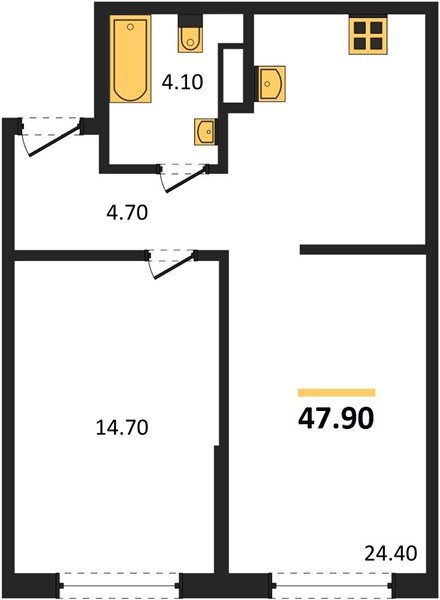 Фото №1: 1-комнатная квартира 47 м² - Краснодар, Догма Парк, мкр. Прикубанский внутригородской округ, ул. Марины Цветаевой, 35