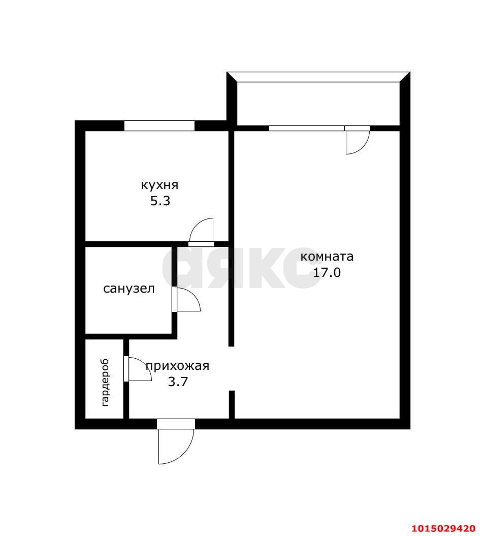 Фото №16: 1-комнатная квартира 38 м² - Краснодар, Авиагородок, ул. Авиагородок, 28