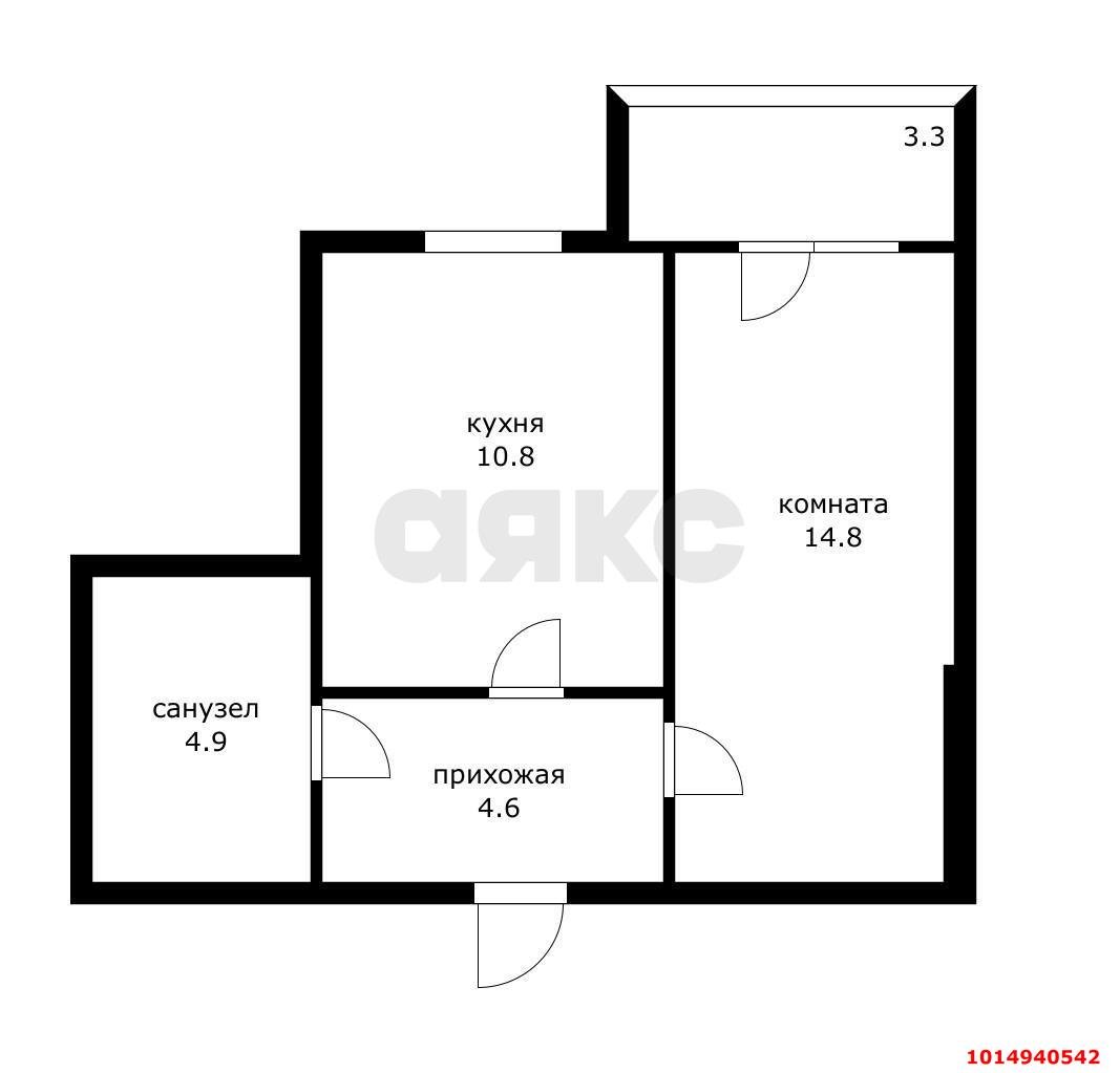 Фото №6: 1-комнатная квартира 35 м² - Новая Адыгея, жилой комплекс Мята, ул. Бжегокайская, 23/1Ак1