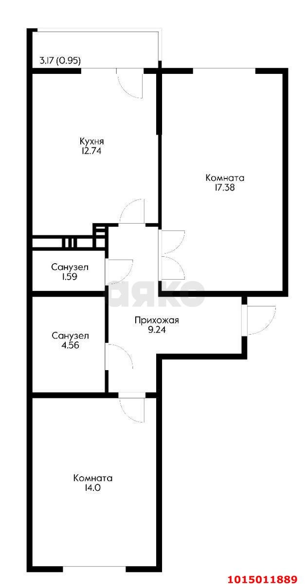 Фото №6: 2-комнатная квартира 60 м² - Краснодар, жилой комплекс Сармат, ул. Константина Гондаря, 98