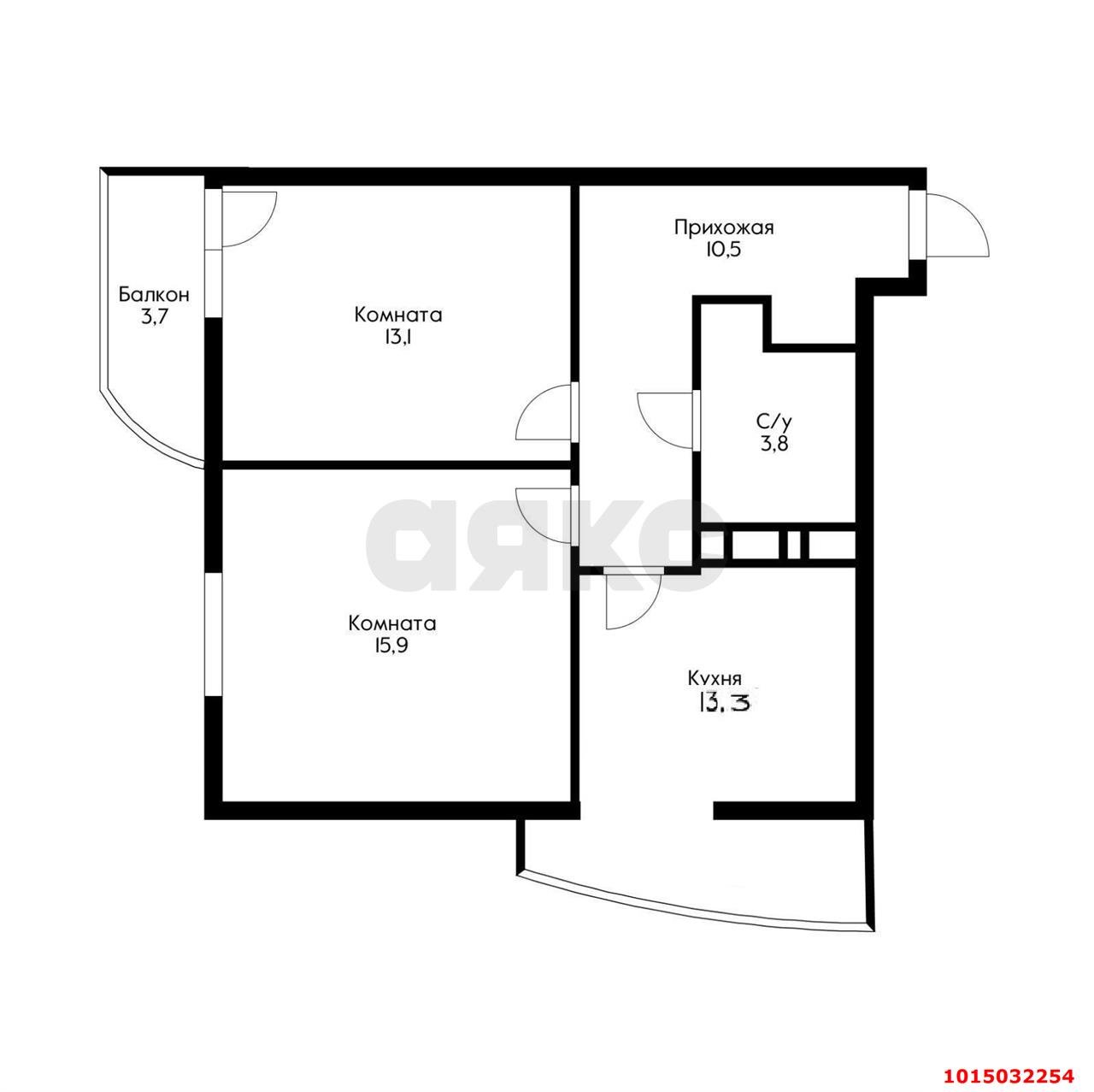 Фото №13: 2-комнатная квартира 53 м² - Краснодар, ЖК Цветы, ул. Круговая, 4Вк2