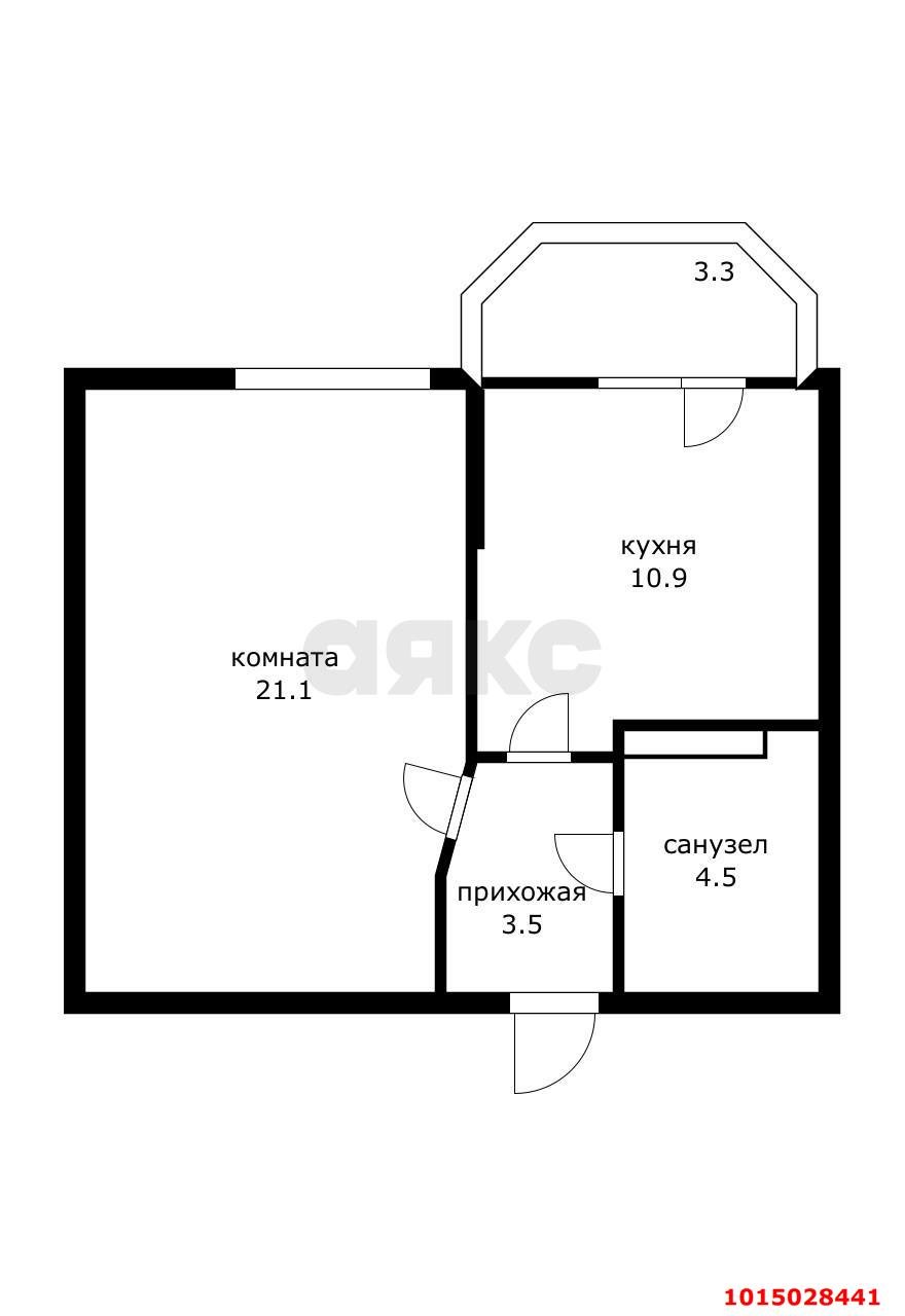 Фото №17: 1-комнатная квартира 45 м² - Краснодар, Светлоград, ул. Красных Партизан, 1/4к15