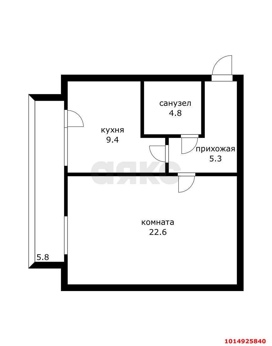 Фото №14: 1-комнатная квартира 50 м² - Краснодар, Табачная Фабрика, ул. Украинская, 47