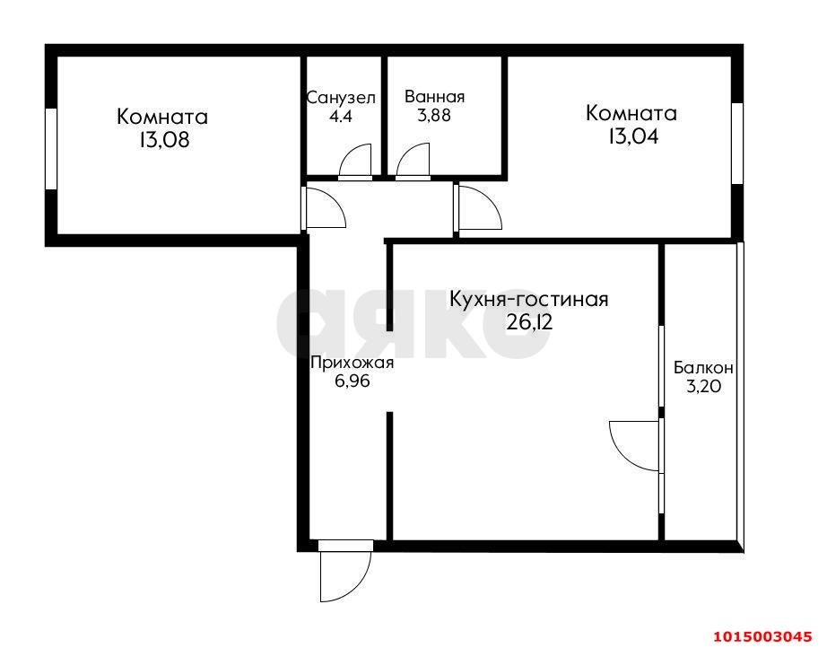 Фото №20: 3-комнатная квартира 80 м² - Краснодар, Прикубанский внутригородской округ, мкр. жилой комплекс Облака, ул. имени Генерала Корнилова, 9к3