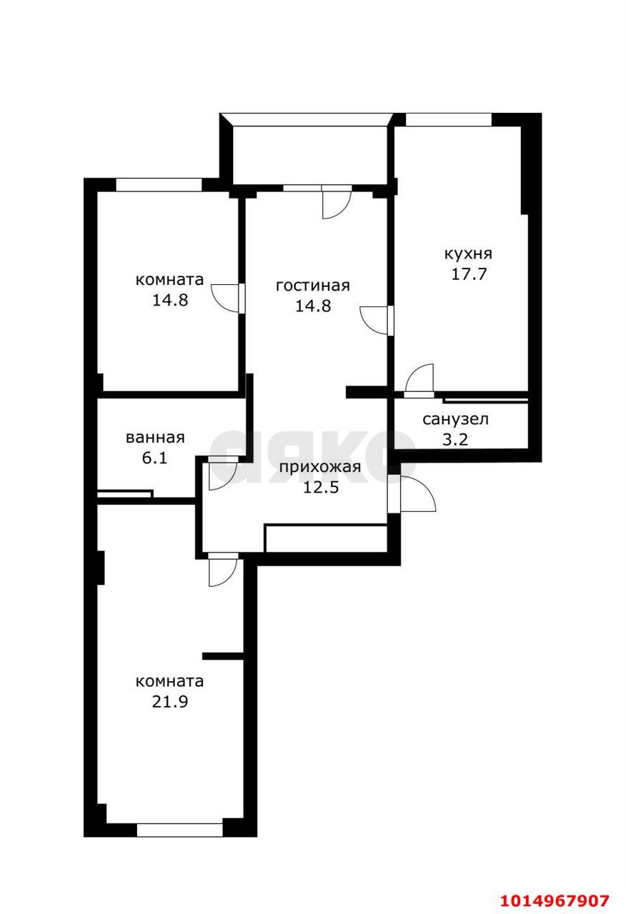 Фото №17: 3-комнатная квартира 97 м² - Краснодар, Почтовый, жилой комплекс Авиатор, Карасунский внутригородской округ, мкр. Гидростроителей, ул. имени Валерия Гассия, 2
