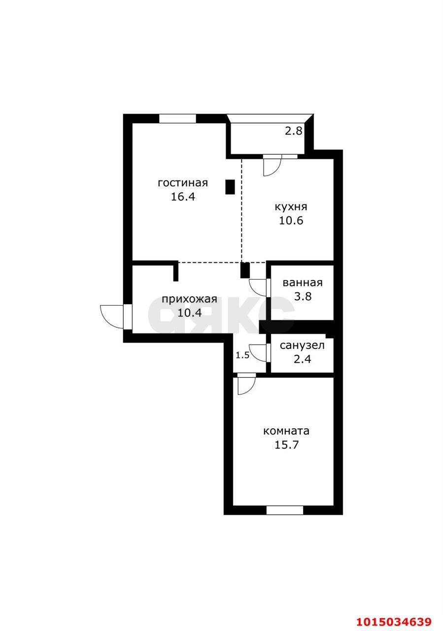 Фото №9: Апартаменты 63 м² - Краснодар, Восточно-Кругликовский, ул. Черкасская, 121