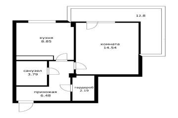 Фото №3: 1-комнатная квартира 36 м² - Краснодар, мкр. Хлопчато-бумажный Комбинат, ул. Уральская, 13