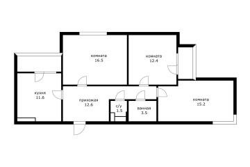 Фото №1: 3-комнатная квартира 73 м² - Краснодар, мкр. жилой комплекс Перспектива, ул. Героев-Разведчиков, 12