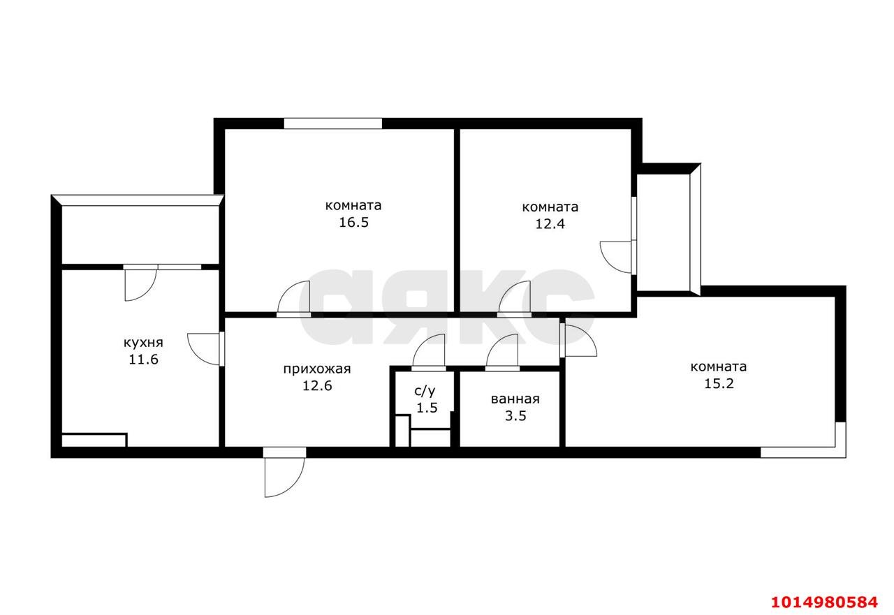 Фото №17: 3-комнатная квартира 75 м² - Краснодар, жилой комплекс Перспектива, ул. Героев-Разведчиков, 12