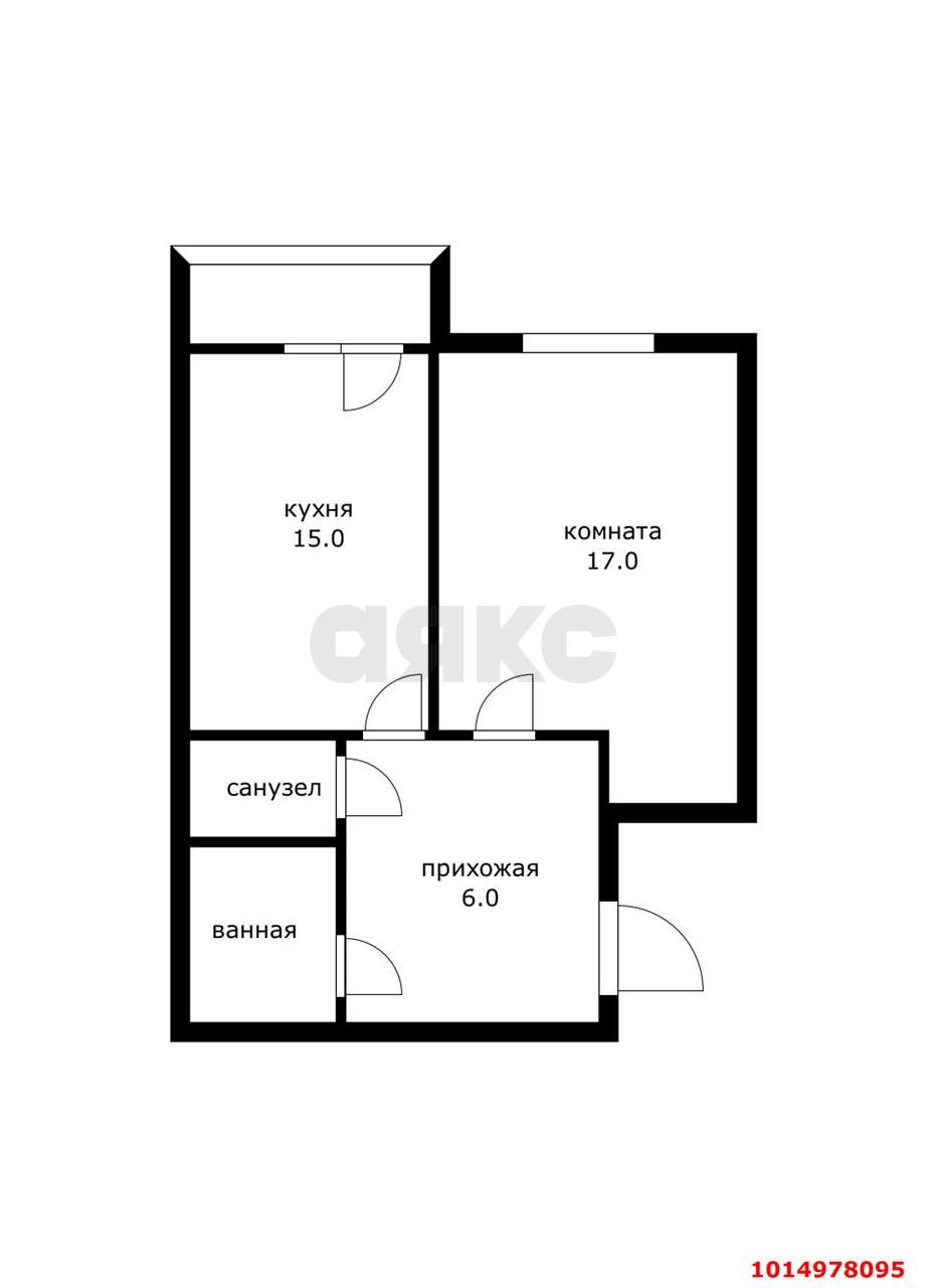 Фото №10: 1-комнатная квартира 41 м² - Краснодар, Музыкальный, ул. имени С.С. Прокофьева, 31