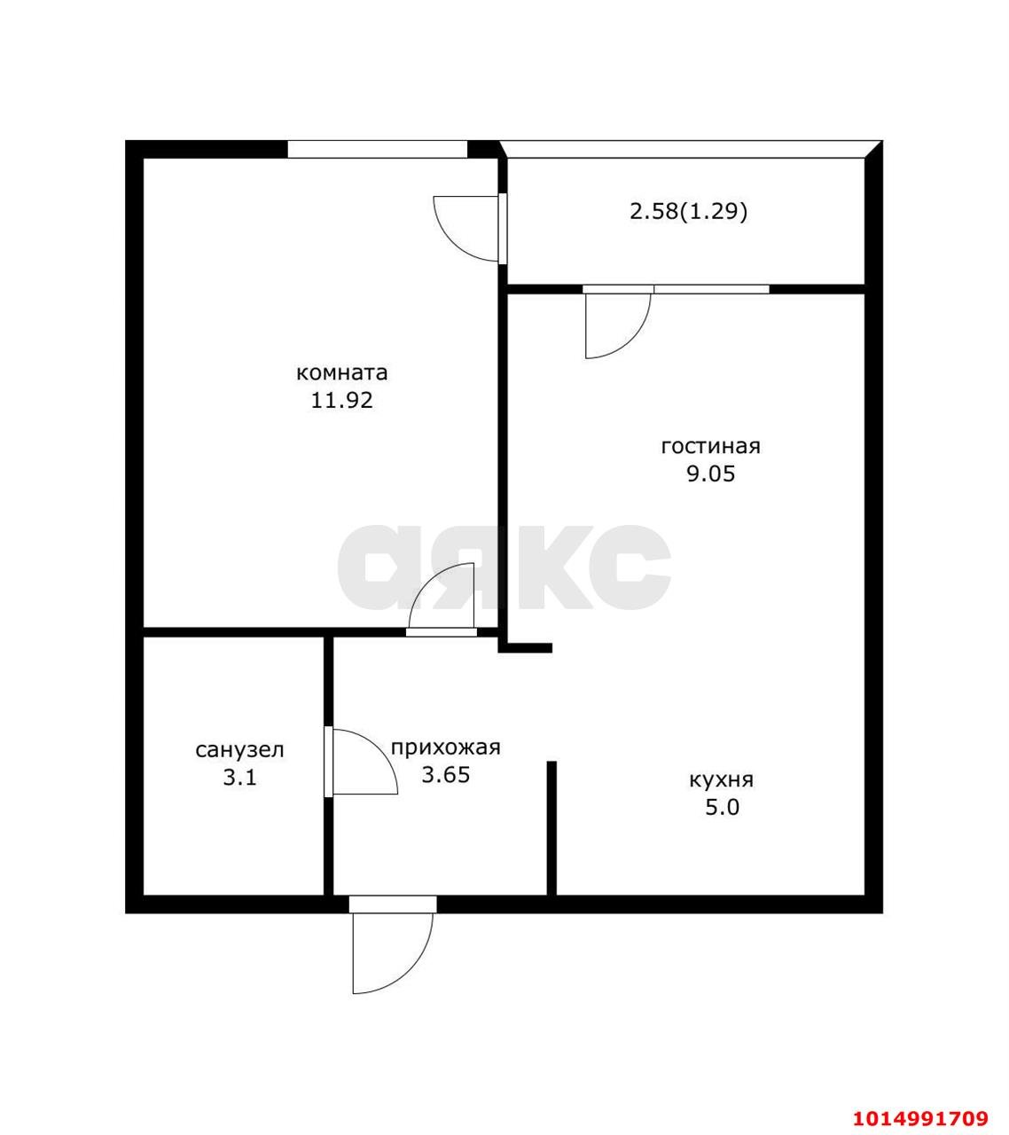 Фото №11: 1-комнатная квартира 32 м² - Берёзовый, жилой комплекс Молодёжный-2, ул. имени Профессора Малигонова, 42/3к1