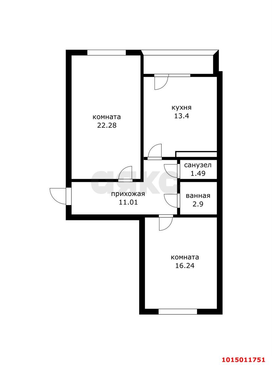 Фото №17: 2-комнатная квартира 68 м² - Яблоновский, ул. Гагарина, 192к3