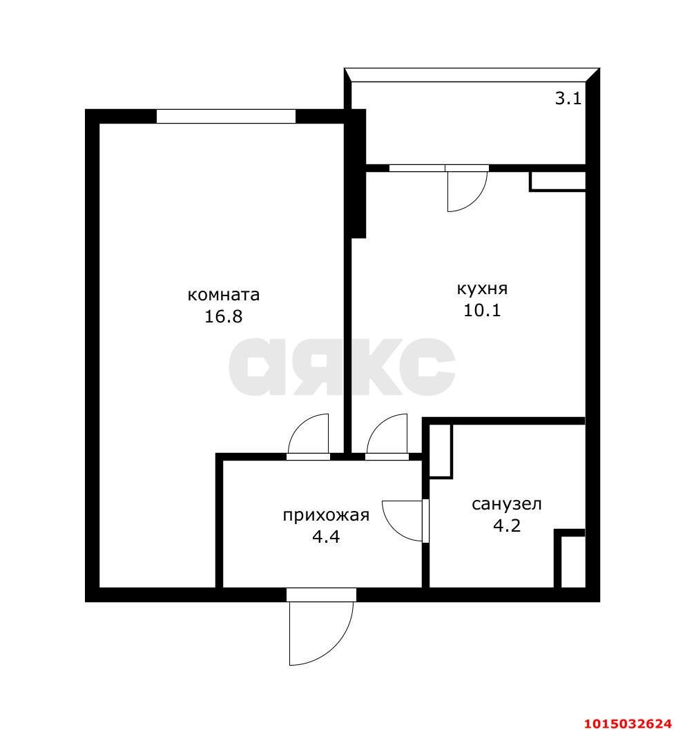 Фото №3: 1-комнатная квартира 35 м² - Краснодар, ЖК Бауинвест, ЖК Парк у Дома, Прикубанский внутригородской округ, жилой комплекс Бауинвест, мкр. жилой комплекс Парк У Дома, ул. Героя Владислава Посадского, 17к2