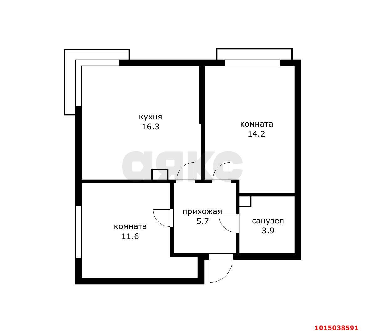 Фото №13: 2-комнатная квартира 52 м² - Краснодар, жилой комплекс Самолёт-6