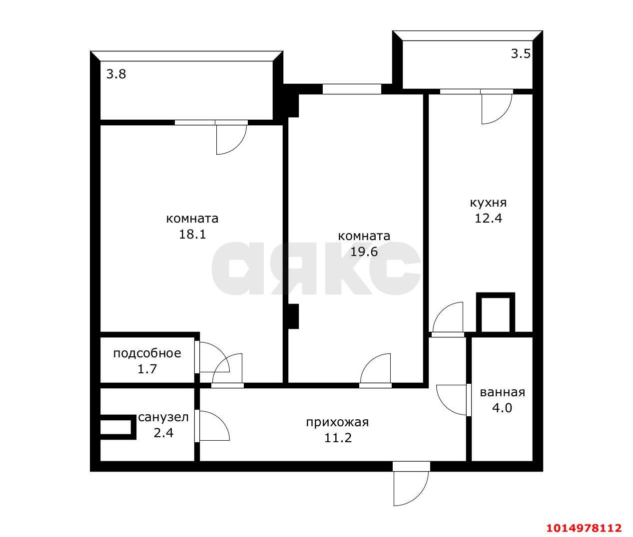 Фото №13: 2-комнатная квартира 76 м² - Краснодар, имени Петра Метальникова, ул. Петра Метальникова, 5к1
