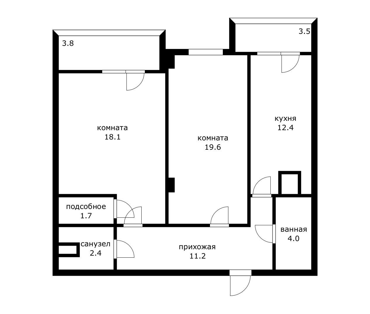 Фото №13: 2-комнатная квартира 76 м² - Краснодар, Музыкальный, ЖК Времена Года, имени Петра Метальникова, Завод Радиоизмерительных Приборов, Прикубанский внутригородской округ, мкр. жилой комплекс Времена года, ул. Петра Метальникова, 5к1