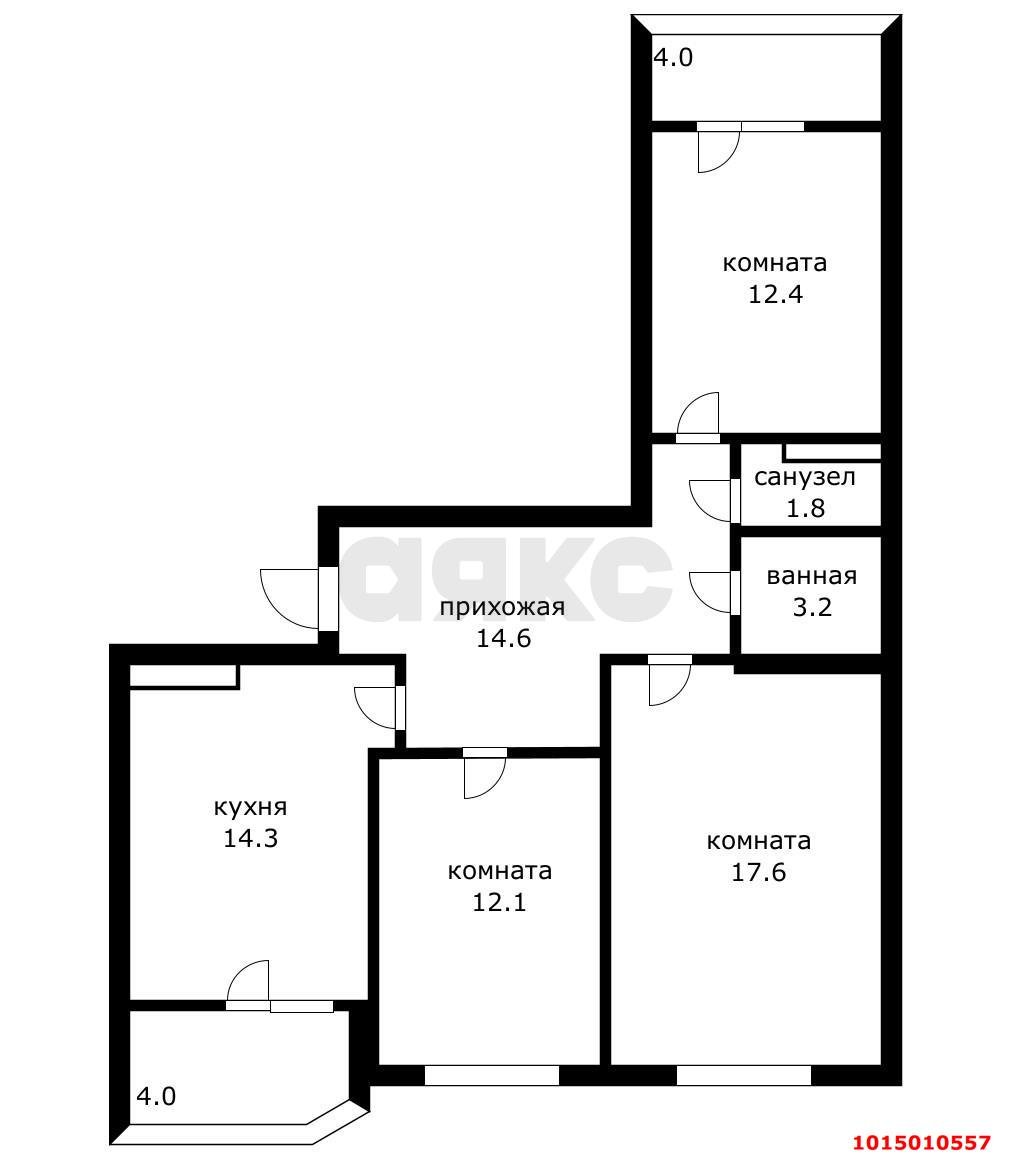 Фото №6: 3-комнатная квартира 76 м² - Краснодар, 6-й квартал, ул. Боспорская, 10