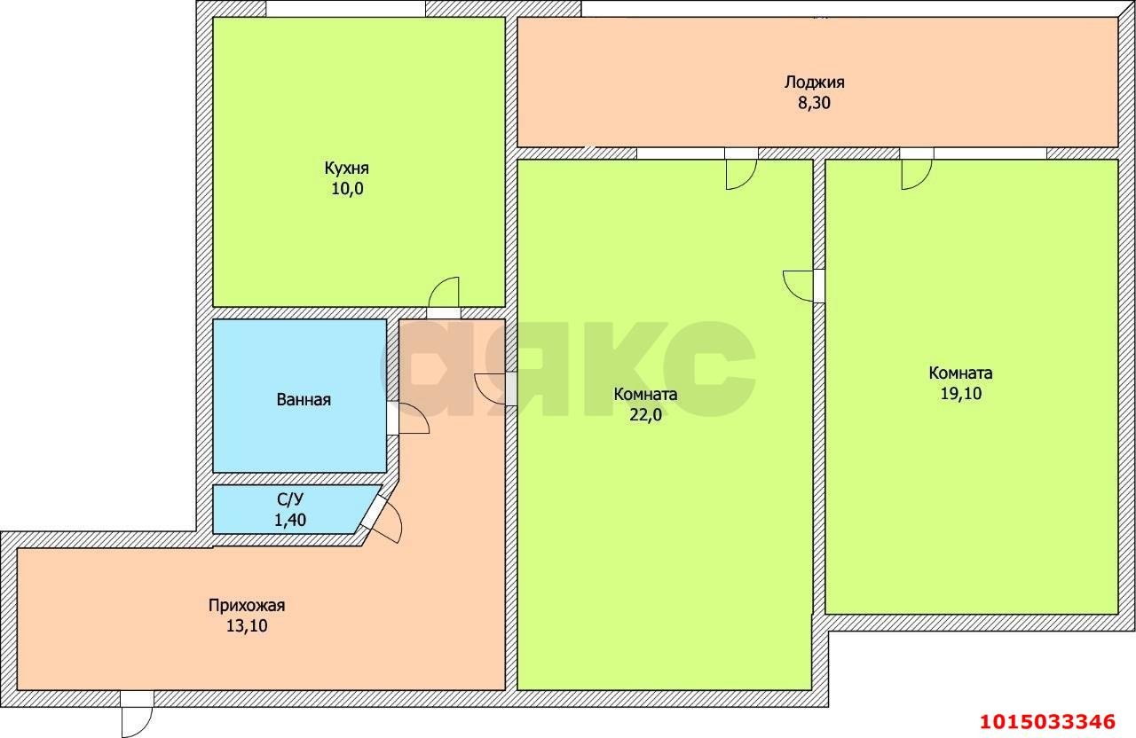 Фото №16: 2-комнатная квартира 77 м² - Краснодар, Восточно-Кругликовский, ул. Черкасская, 57