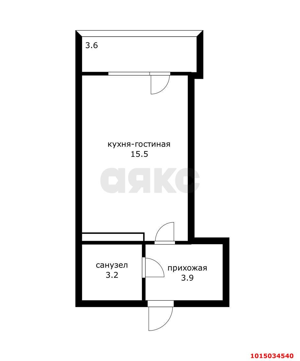 Фото №7: Студия 22 м² - Краснодар, жилой комплекс Самолёт-4, ул. Ивана Беличенко, 89