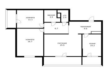 Фото №3: 3-комнатная квартира 96 м² - Динская, мкр. жилой комплекс Белые Росы, ул. Красная, 162/2