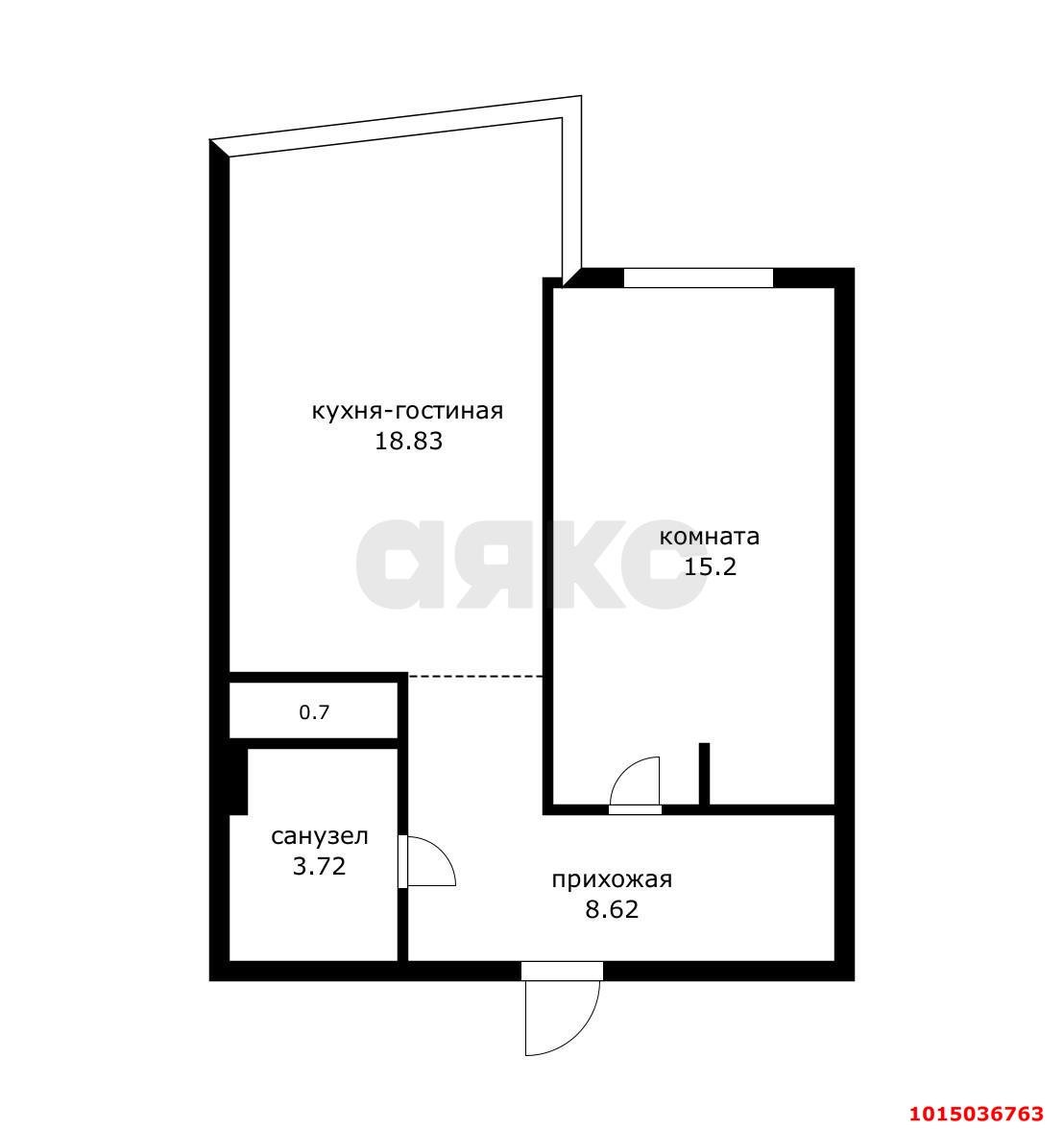 Фото №20: 1-комнатная квартира 45 м² - Краснодар, жилой комплекс Галактика, ул. Уральская, 71к3