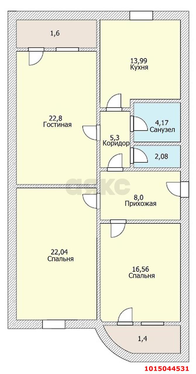 Фото №9: 3-комнатная квартира 105 м² - Краснодар, Центральный, ул. Леваневского, 187