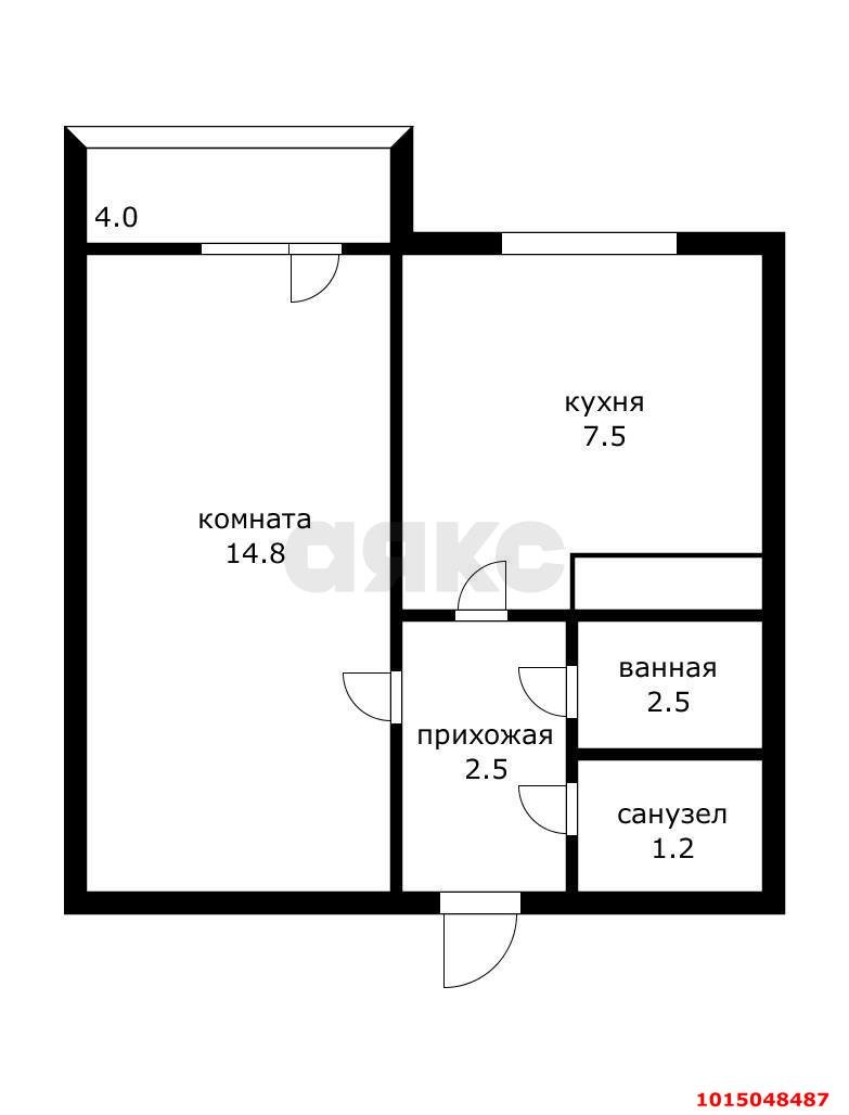 Фото №6: 1-комнатная квартира 29 м² - Краснодар, Фестивальный, ул. Атарбекова, 33
