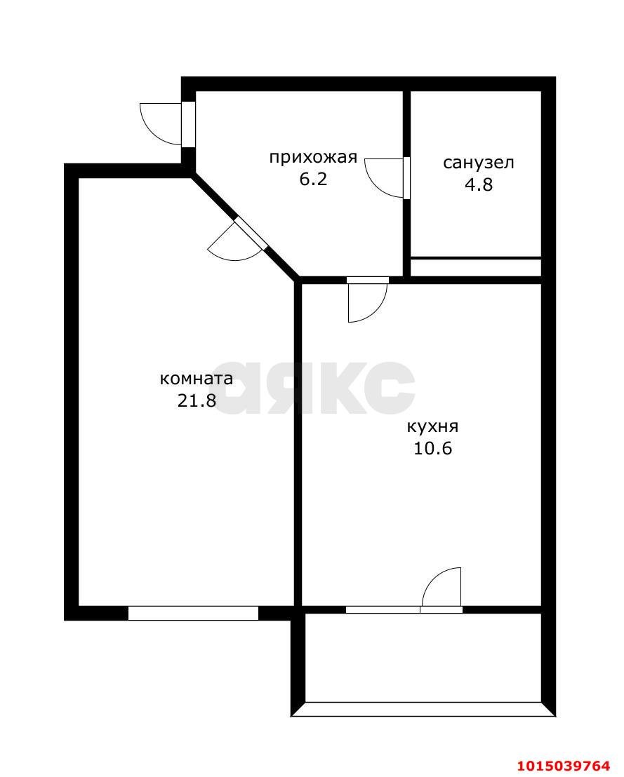 Фото №12: 1-комнатная квартира 43 м² - Краснодар, жилой комплекс Авиатор, ул. имени Валерия Гассия, 2