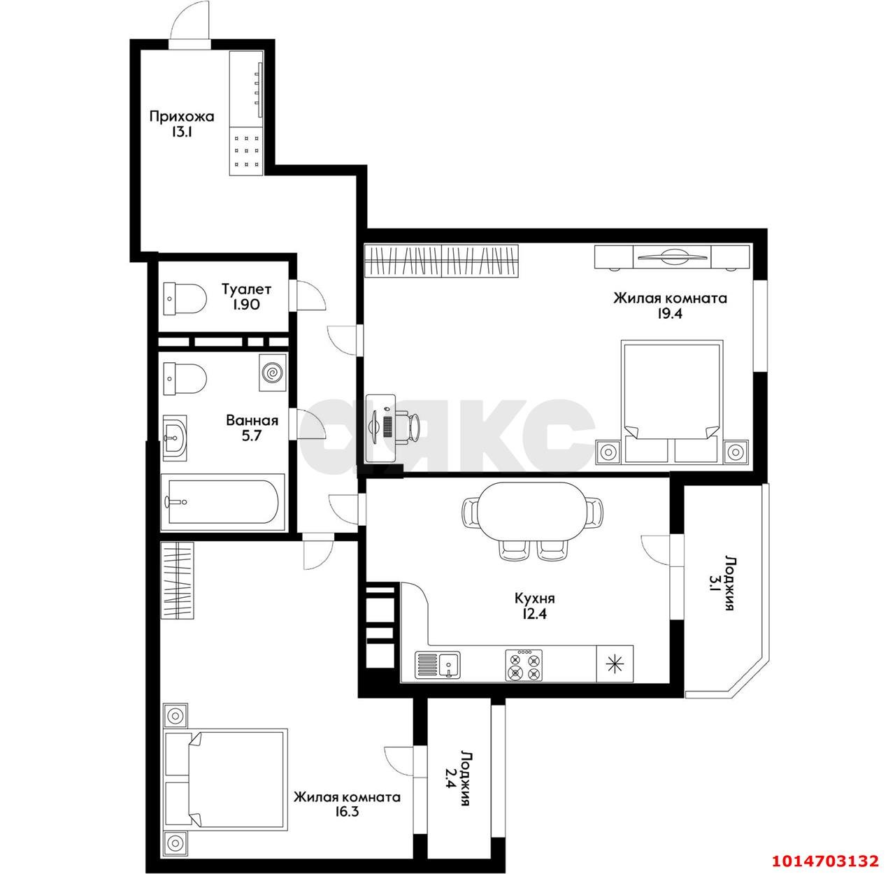 Фото №17: 2-комнатная квартира 68 м² - Краснодар, имени Маршала Жукова, ул. Александра Покрышкина, 4/10