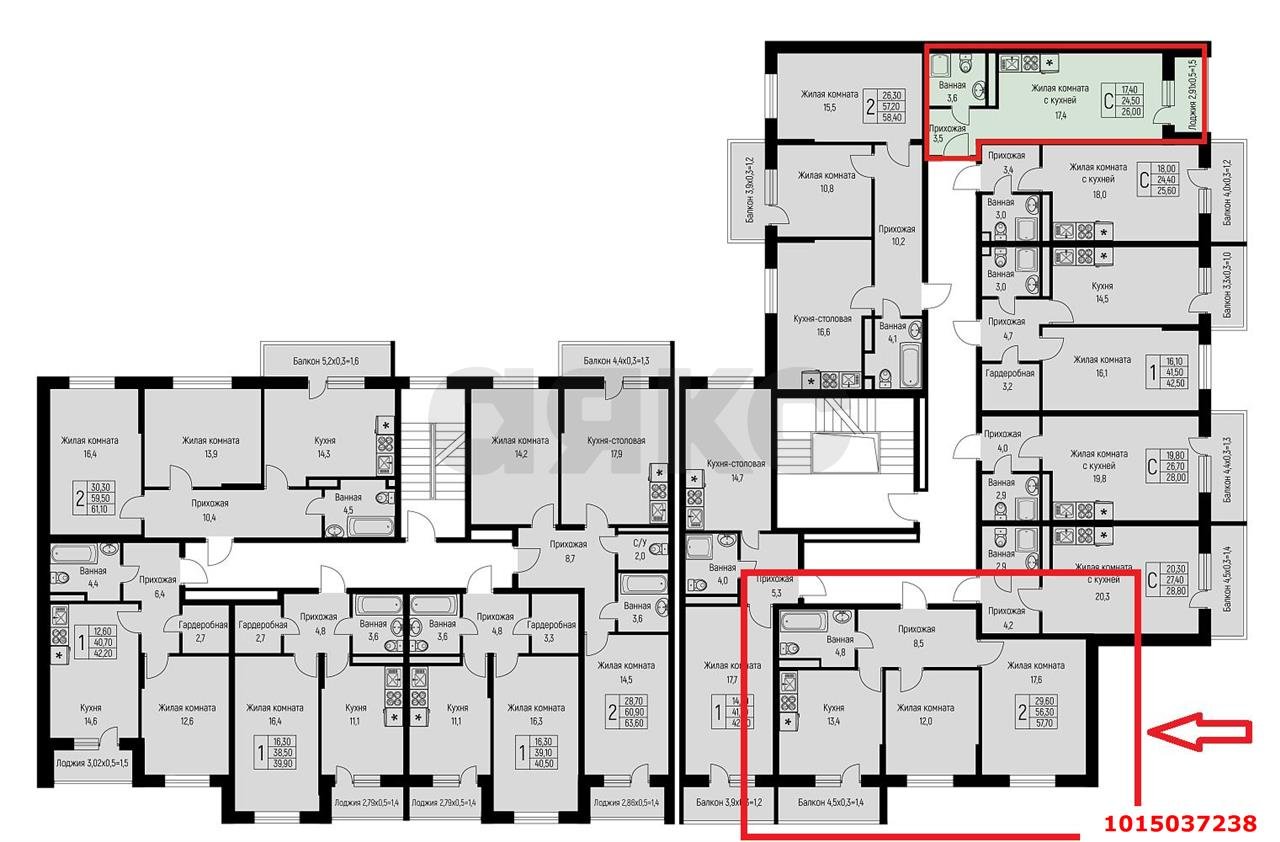 Фото №12: 2-комнатная квартира 62 м² - Берёзовый, жилой комплекс Нова Вита, ул. имени А.Н. Лодыгина, 6к11