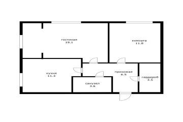 Фото №4: 2-комнатная квартира 55 м² - Краснодар, мкр. Музыкальный, ул. Московская, 124