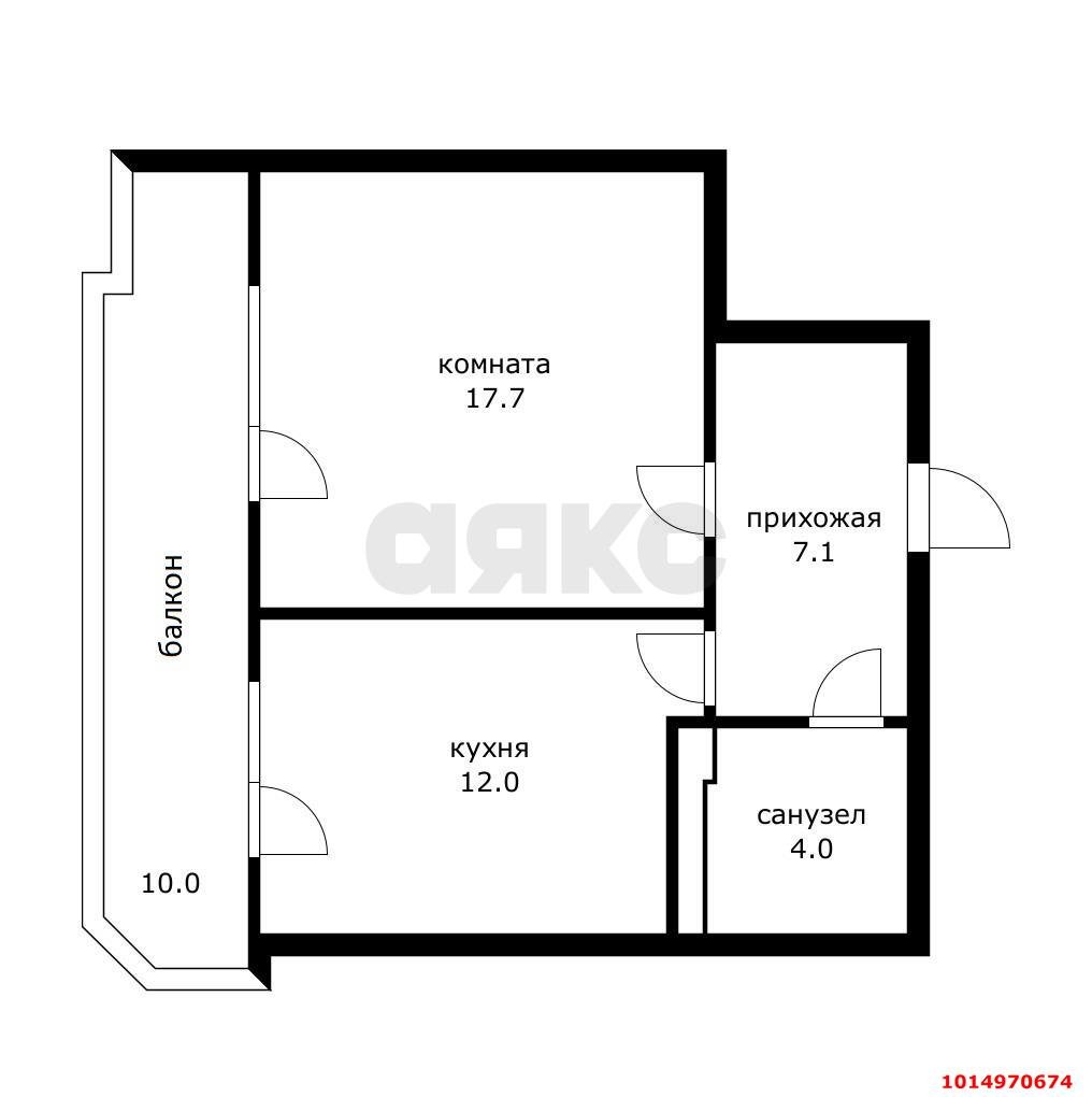 Фото №3: 1-комнатная квартира 51 м² - Краснодар, Солнечный, ул. имени Симиренко, 71к3