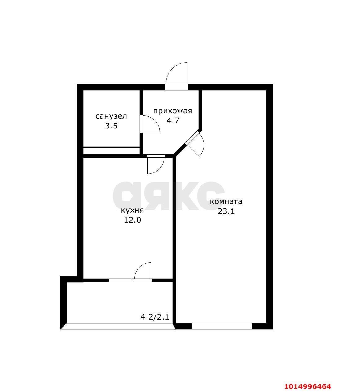 Фото №18: 1-комнатная квартира 46 м² - Краснодар, Центральный внутригородской округ, мкр. Центральный, ул. Железнодорожная, 24