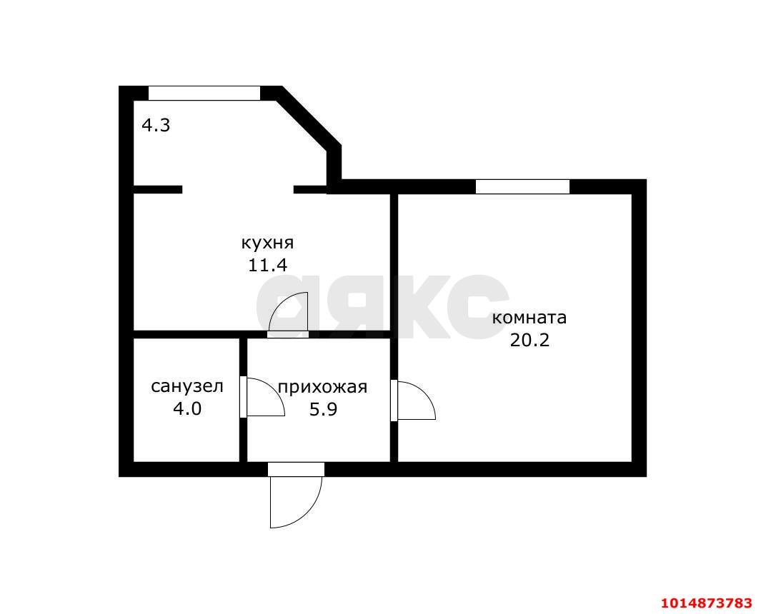 Фото №12: 1-комнатная квартира 45 м² - Яблоновский, ул. Гагарина, 148/1к4