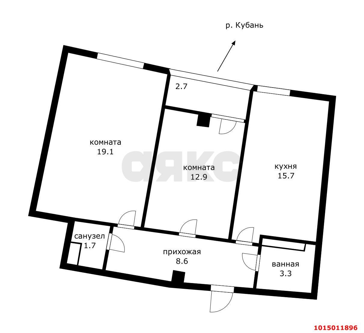 Фото №8: 2-комнатная квартира 65 м² - Краснодар, жилой комплекс Фонтаны, ул. Старокубанская, 2/23к2