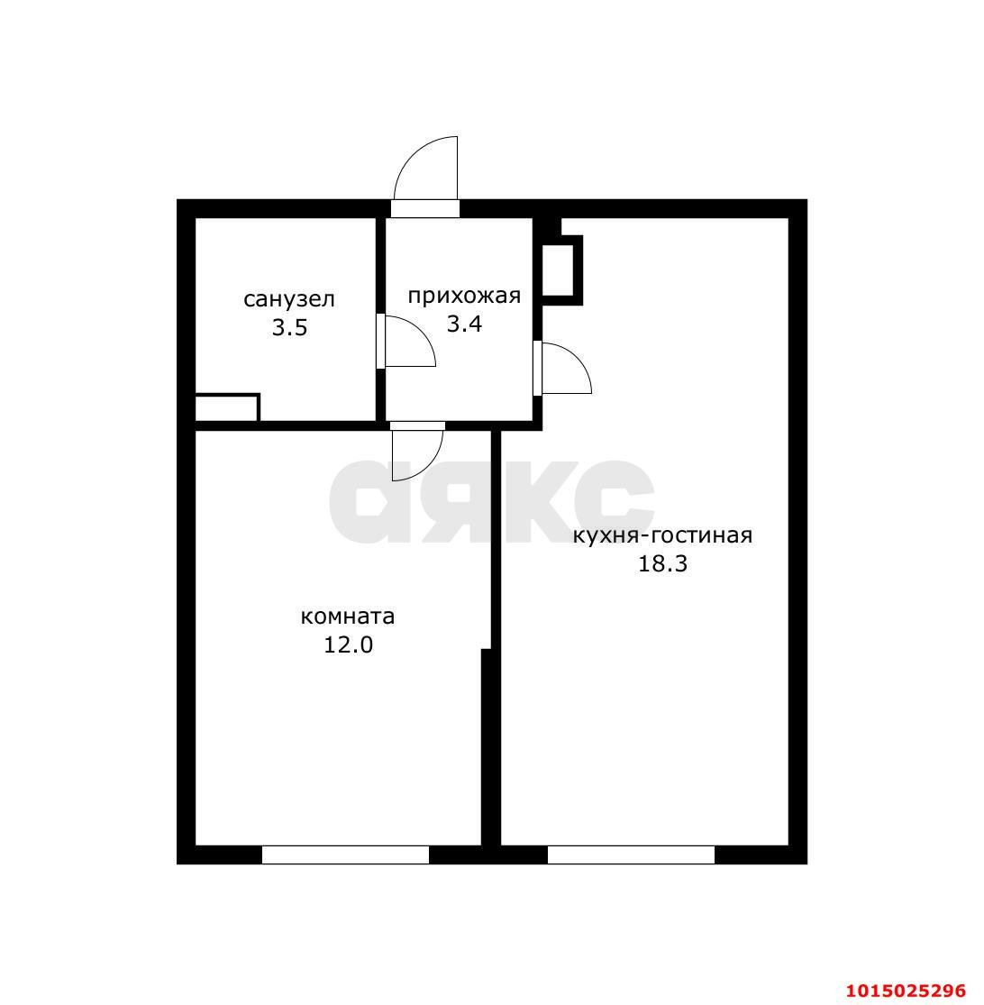Фото №5: 1-комнатная квартира 37 м² - Краснодар, Прикубанский внутригородской округ, мкр. жилой комплекс Самолёт-6, ул. Ивана Беличенко, 90к3